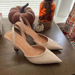 Elegant Cream Slingback Heels